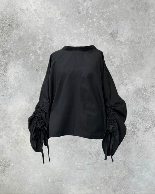 Noir Gathered Blouse