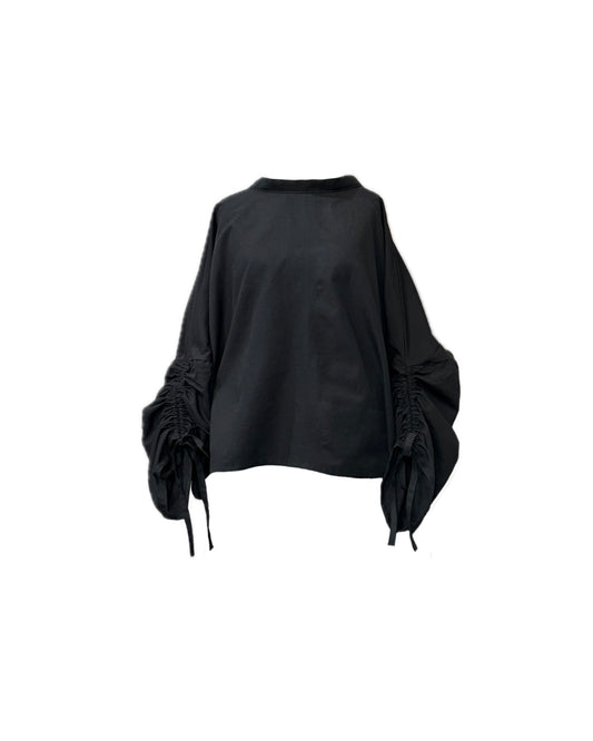 Noir Gathered Blouse