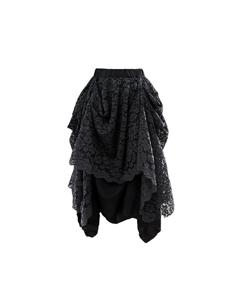 Layered Raw Hem Lace Skirt